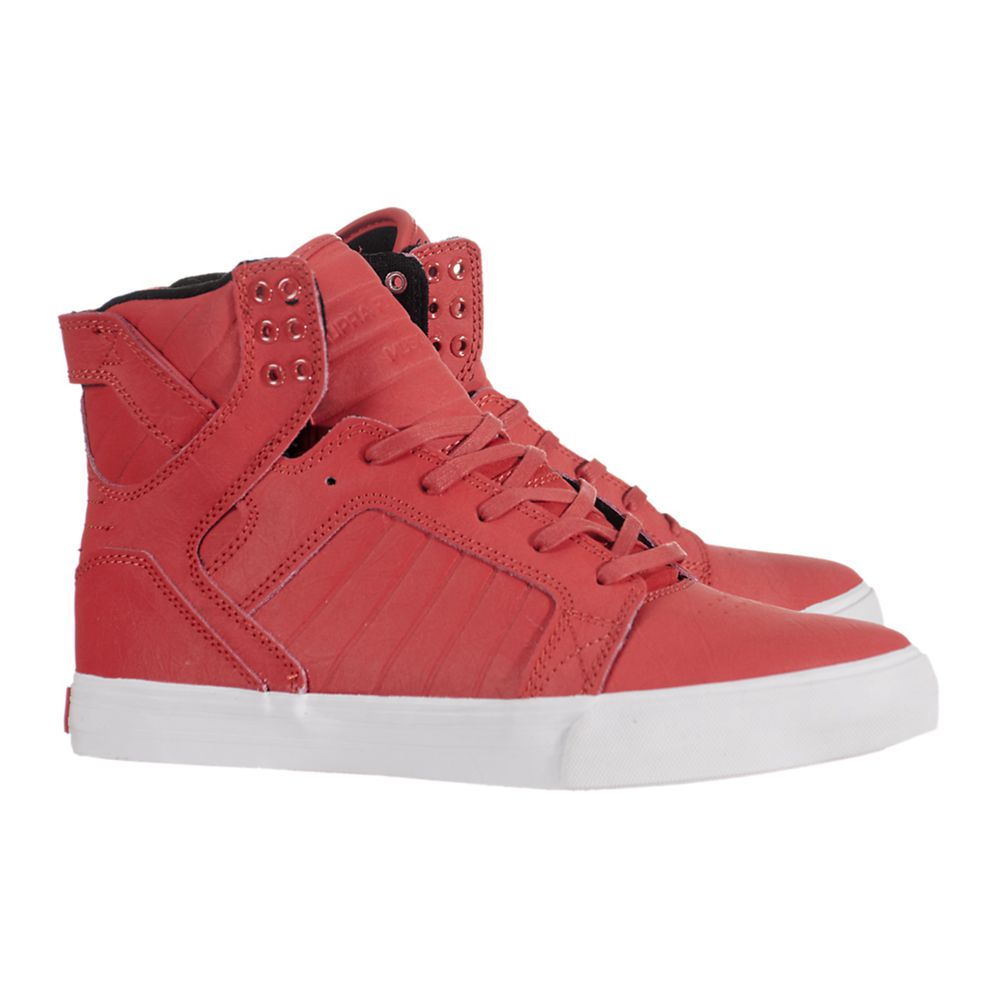 Supra SkyTop Red Shoes - Supra High Top Shoes Mens Sale Canada