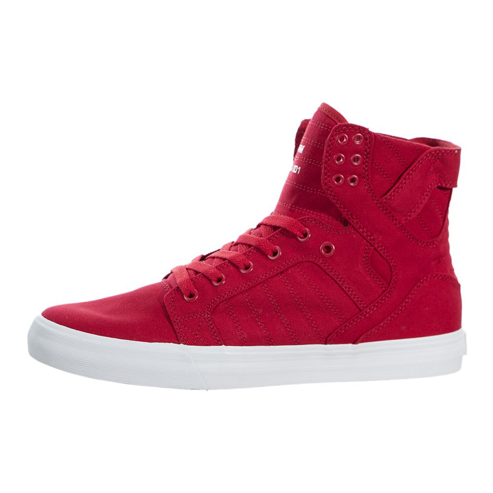 Supra SkyTop Red Shoes - Supra High Top Shoes Mens Clearance Canada