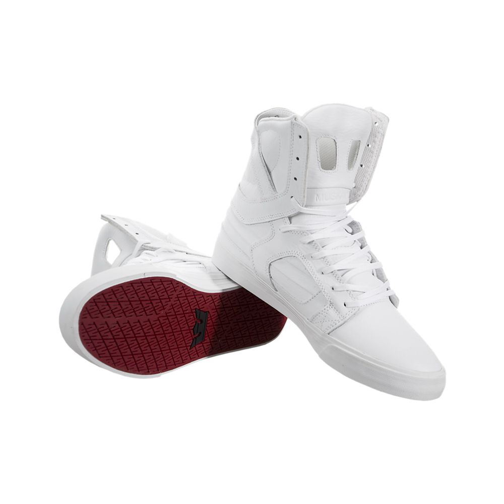 Supra SkyTop II White Shoes - Supra High Top Shoes Mens Clearance Canada