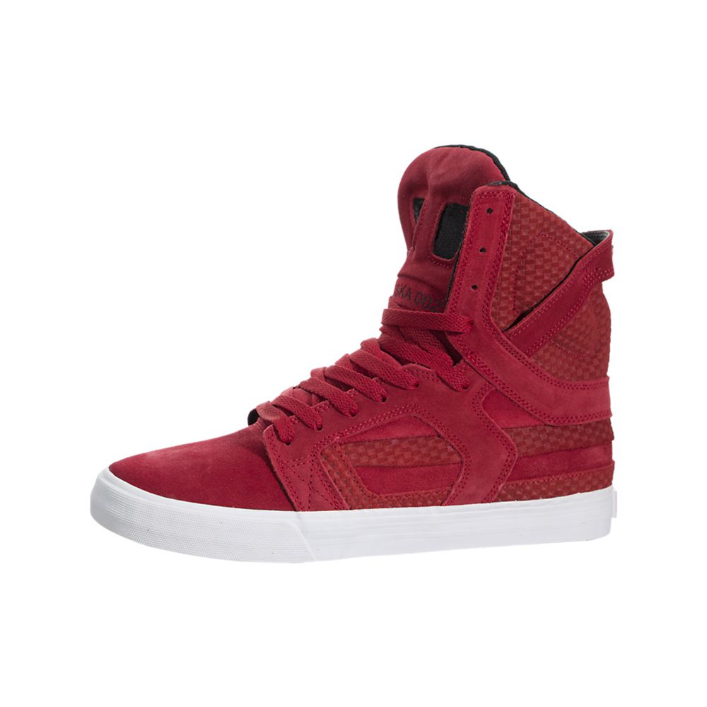 Supra SkyTop II Red Shoes - Supra High Top Shoes Mens Wholesale Canada